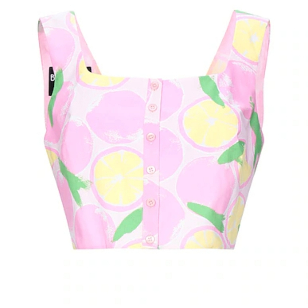 Moschino pink lemon crop top